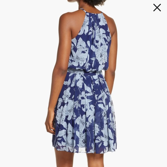 Eliza J Floral Print Halter Dress - Picture 2 of 6